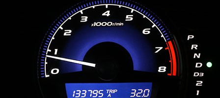 a speedometer in a car