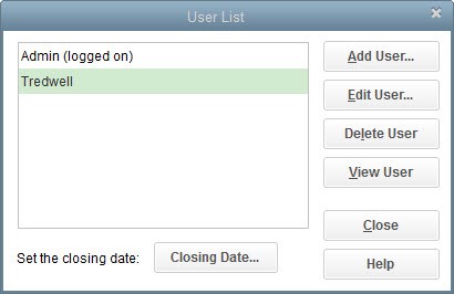 quickbooks user list panel