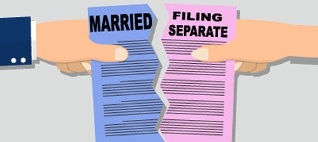 a piece of paper slip with married on one side and filing separate on the other