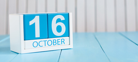 calender blocks that say october 16