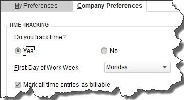 quickbooks company preferences page