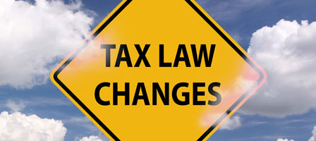 a sign that says tax law changes