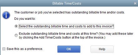 quickbooks billable window