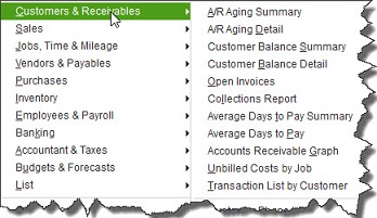 quickbooks payment report templates