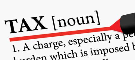 the word tax underlined 