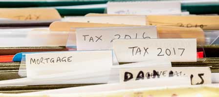 files of taxes and records