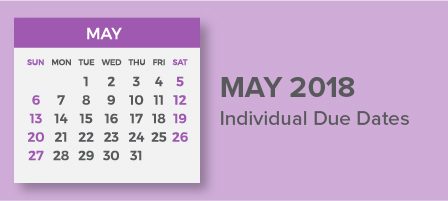 a calender of may 2018 - purple