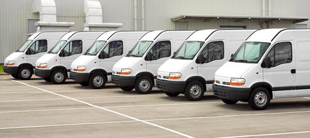 cargo vans lines up together